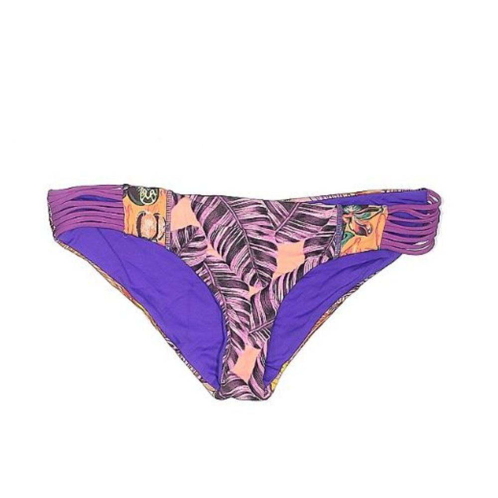 Maaji Swimsuit Bottoms - Colorful Floral Pattern Print-Purple Pink, Orange, Blue